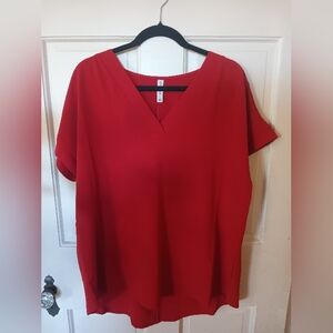 Zenana V-neck Short Sleeve Blouse Size Large